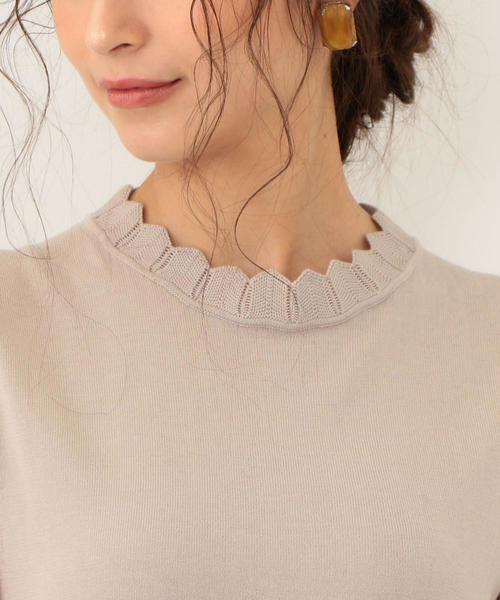 EMMEL REFINES（エメルリファインズ）の「【EMMEL REFINES】〔ハンドウォッシャブル〕FC H/W 衿スカラ ノースリーブ×クルーネックカーディガン（カーディガン/ボレロ・レディース・ライトブルー/ベージュ/ブラック・FREE）」の9枚目の写真