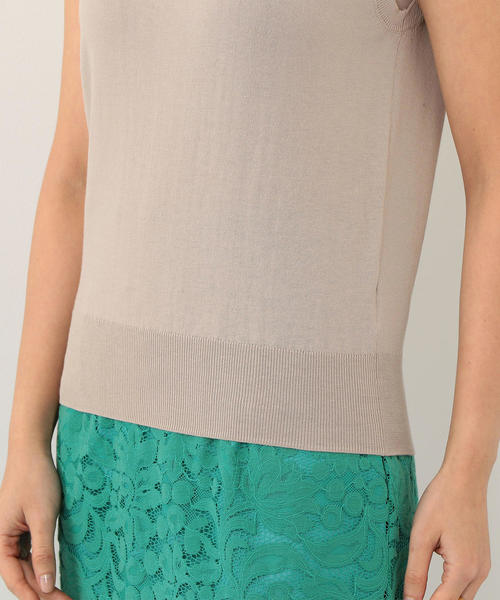 EMMEL REFINES（エメルリファインズ）の「【EMMEL REFINES】〔ハンドウォッシャブル〕FC H/W 衿スカラ ノースリーブ×クルーネックカーディガン（カーディガン/ボレロ・レディース・ライトブルー/ベージュ/ブラック・FREE）」の11枚目の写真