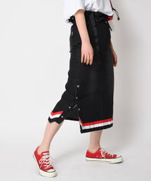 SUPERTHANKS | 3ラインテープデニムタイトスカート(デニムスカート)