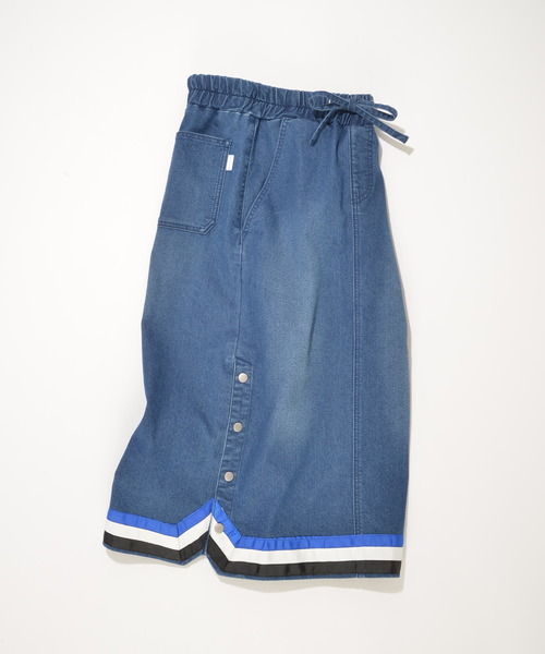 SUPERTHANKS（スーパーサンクス）の「3ラインテープデニムタイトスカート（デニムスカート・レディース・ライトブルー/ブラック/ブルー・SMALL/MEDIUM）」の6枚目の写真