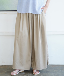 AMERICAN HOLIC | ハイウエストタックギャザーロングガウチョパンツ(その他パンツ)