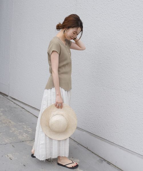 SHIPS(シップス)の「ワッフルヘンリーネックプルオーバー◇(Tシャツ/カットソー・レディース・ブラック/ブラウン/ライトグリーン・ONE SIZE)」の22枚目の写真