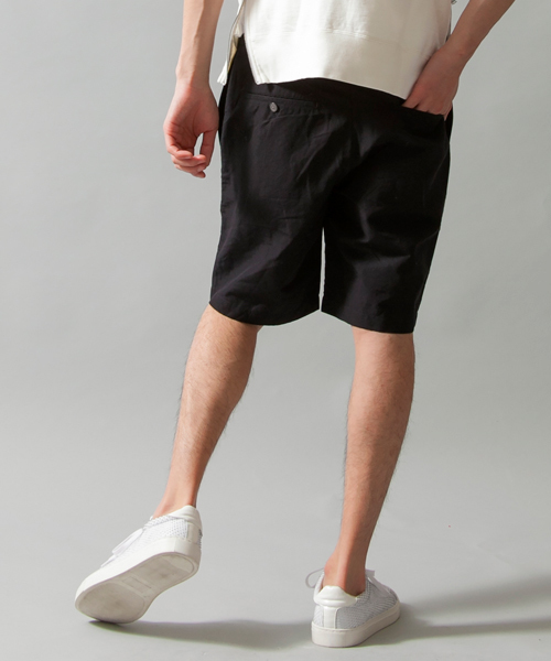 MONKEY TIME（モンキータイム）の「MT∴ コットンリネン ポプリン ノープリーツ ショーツ◆（スラックス・メンズ・ブラック/ネイビー・SMALL/LARGE/MEDIUM）」の7枚目の写真