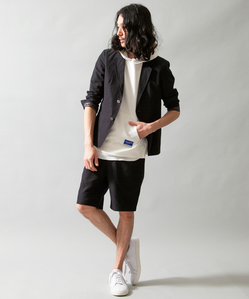 MONKEY TIME（モンキータイム）の「MT∴ コットンリネン ポプリン ノープリーツ ショーツ◆（スラックス・メンズ・ブラック/ネイビー・SMALL/LARGE/MEDIUM）」の8枚目の写真