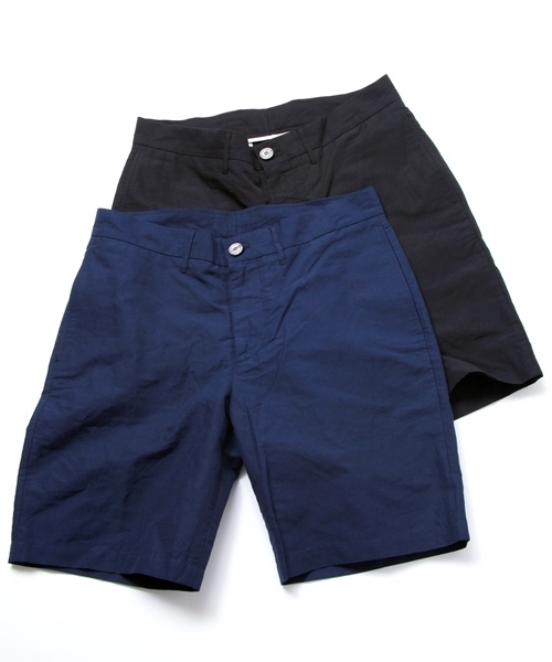 MONKEY TIME（モンキータイム）の「MT∴ コットンリネン ポプリン ノープリーツ ショーツ◆（スラックス・メンズ・ブラック/ネイビー・SMALL/LARGE/MEDIUM）」の4枚目の写真