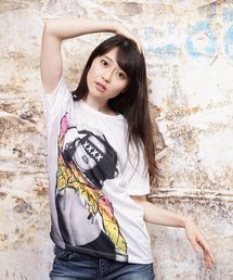 モノトーンガールズフォトプリントクルーネックTシャツ(KU)