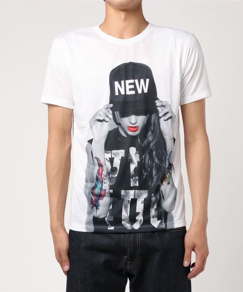 おしゃれスタ(オシャレスタ)の「モノトーンガールズフォトプリントクルーネックTシャツ(KU)(Tシャツ/カットソー・メンズ・A/B/C/D・M/L)」の20枚目の写真