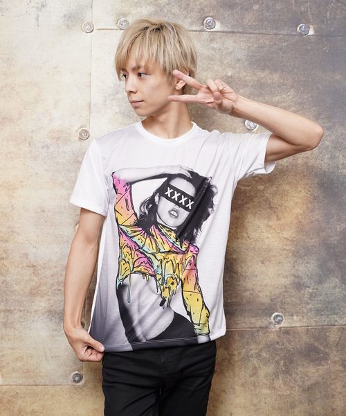 おしゃれスタ(オシャレスタ)の「モノトーンガールズフォトプリントクルーネックTシャツ(KU)(Tシャツ/カットソー・メンズ・A/B/C/D・M/L)」の8枚目の写真