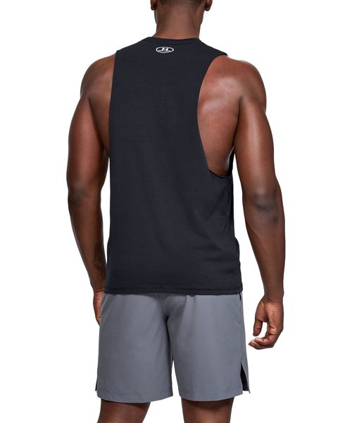 UNDER ARMOUR（アンダーアーマー）の「メンズトレーニングタンクトップ / Project Rock タンク＜BLOOD SWEAT RESPECT＞（タンクトップ・メンズ・ヘザーグレー/ブラック×ホワイト・XL/LG/MD/XXL/SM）」の5枚目の写真