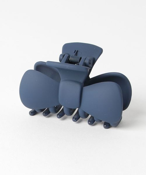 Fun & Daily（ファンアンドデイリー）の「F&D : リボンマットカラーへアクリップ（バレッタ/ヘアクリップ・レディース・ブラック/ネイビー/グレー/ピンク/グリーン/ワインレッド・FREE）」の4枚目の写真