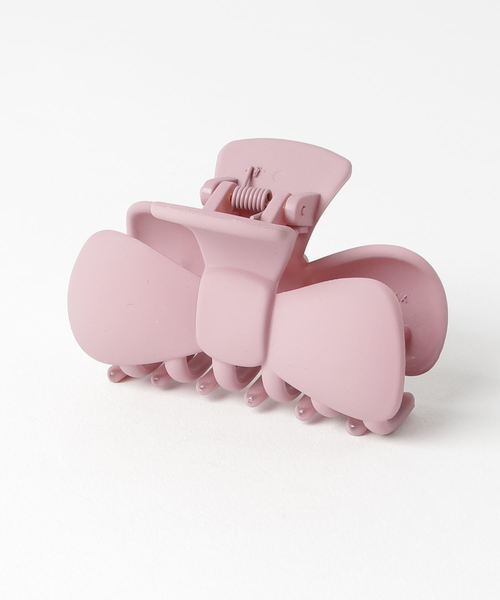 Fun & Daily（ファンアンドデイリー）の「F&D : リボンマットカラーへアクリップ（バレッタ/ヘアクリップ・レディース・ブラック/ネイビー/グレー/ピンク/グリーン/ワインレッド・FREE）」の5枚目の写真