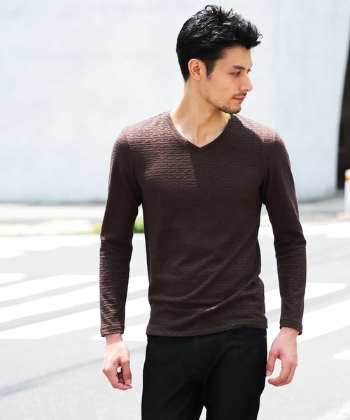 MICHEL KLEIN HOMME   （ミッシェルクランオム）の「カットソー（スラブリンクスキカ）（Tシャツ/カットソー・メンズ・ブラック/カーキ・46/48/51）」の6枚目の写真