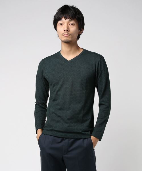 MICHEL KLEIN HOMME   （ミッシェルクランオム）の「カットソー（スラブリンクスキカ）（Tシャツ/カットソー・メンズ・ブラック/カーキ・46/48/51）」の7枚目の写真