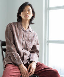 coen | ブリティッシュチェックオープンカラーシャツ(シャツ/ブラウス)