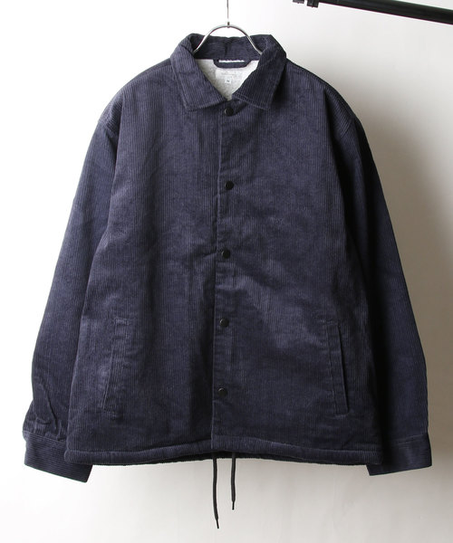 Nilway(ニルウェイ)の「【Nilway】 コーデュロイ裏ボアコーチジャケット(ブルゾン)」|ネイビー