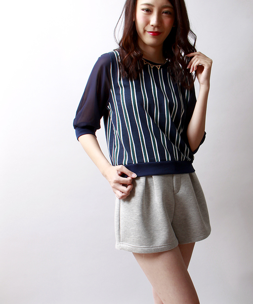 WEGO（ウィゴー）の「WEGO/ボンディングタックキュロット（その他パンツ・レディース・ブラック/杢グレー/ダークグリーン/ネイビー・FREE）」の3枚目の写真