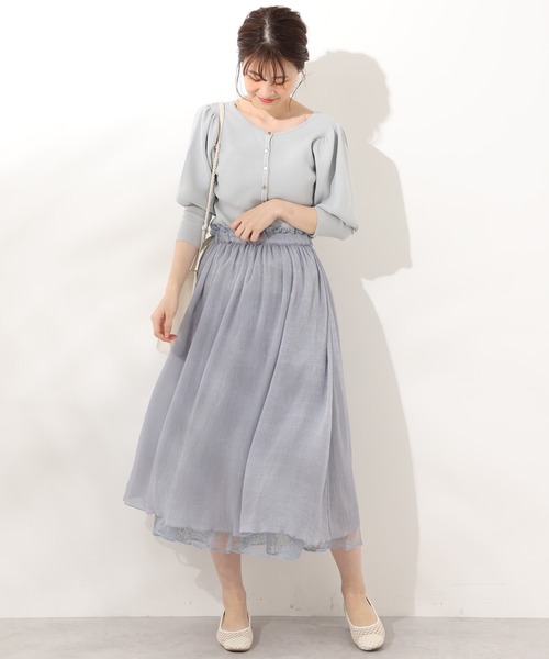 one after another NICE CLAUP（ワンアフターアナザーナイスクラップ）の「前後２Wayニットセットアップ（ワンピース・レディース・オフホワイト/サックスブルー/ブルー・FREE）」の11枚目の写真