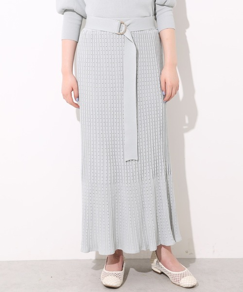 one after another NICE CLAUP（ワンアフターアナザーナイスクラップ）の「前後２Wayニットセットアップ（ワンピース・レディース・オフホワイト/サックスブルー/ブルー・FREE）」の5枚目の写真