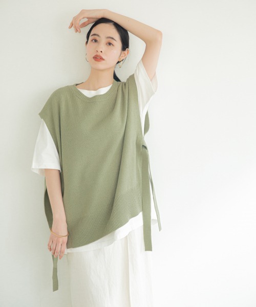 LOWRYS FARM（ローリーズファーム）の「７Ｇサイドスリットベスト２　884505（ベスト・レディース・ブラック/ベージュ/カーキ・FREE）」の3枚目の写真