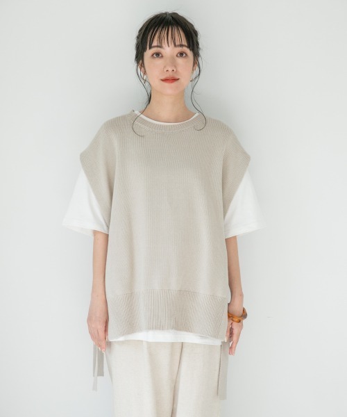 LOWRYS FARM（ローリーズファーム）の「７Ｇサイドスリットベスト２　884505（ベスト・レディース・ブラック/ベージュ/カーキ・FREE）」の6枚目の写真