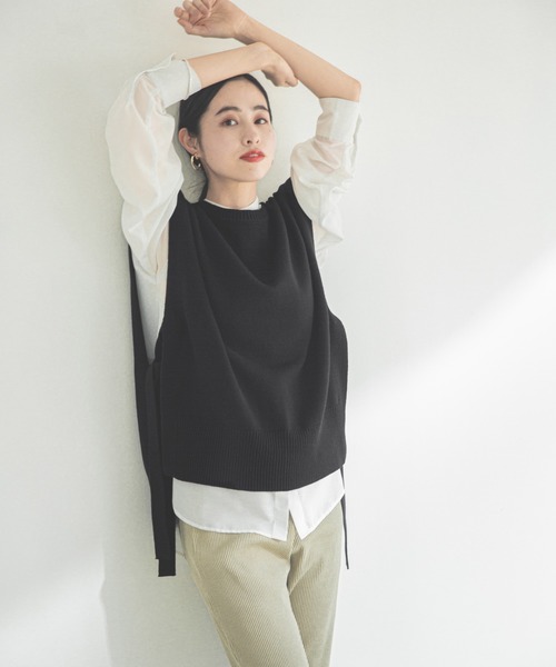 LOWRYS FARM（ローリーズファーム）の「７Ｇサイドスリットベスト２　884505（ベスト・レディース・ブラック/ベージュ/カーキ・FREE）」の16枚目の写真