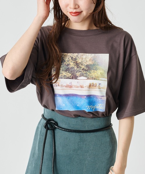 mystic(ミスティック)の「POOL Tシャツ(Tシャツ/カットソー・レディース・チャコールグレー/ベージュ/オフホワイト・FREE)」の14枚目の写真