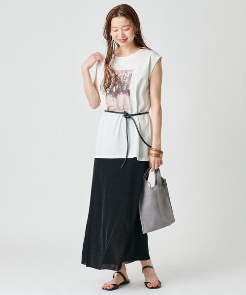 mystic(ミスティック)の「POOL Tシャツ(Tシャツ/カットソー・レディース・チャコールグレー/ベージュ/オフホワイト・FREE)」の9枚目の写真