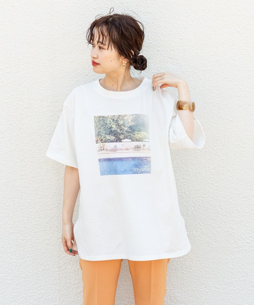 mystic(ミスティック)の「POOL Tシャツ(Tシャツ/カットソー・レディース・チャコールグレー/ベージュ/オフホワイト・FREE)」の22枚目の写真