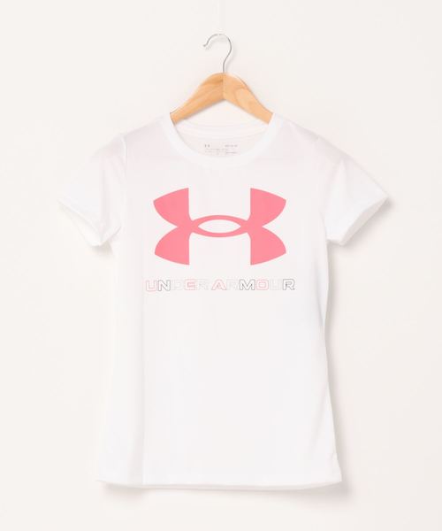 UNDER ARMOUR（アンダーアーマー）の「UAテック ビッグロゴ グラフィック Tシャツ(トレーニング/WOMEN)（Tシャツ/カットソー・レディース・ホワイト×ピンク/パープル系その他/ネイビー×ホワイト/ブラック×パープル・SM/LG/MD/XL）」の2枚目の写真