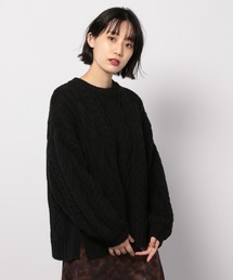 PAGEBOY | ケーブルクルーネックプルオーバー 【ローゲージニット】(ニット/セーター)