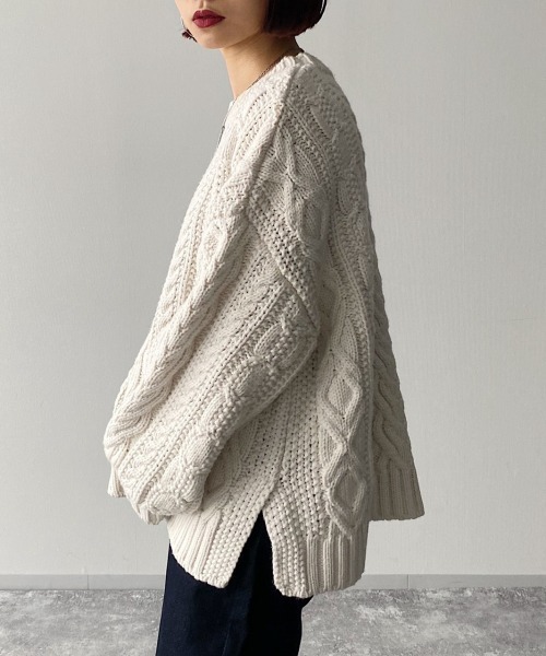 PAGEBOY（ページボーイ）の「ケーブルクルーネックプルオーバー 【ローゲージニット】（ニット/セーター・レディース・ブラック/オフホワイト/モカ/レッド系その他・FREE）」の16枚目の写真