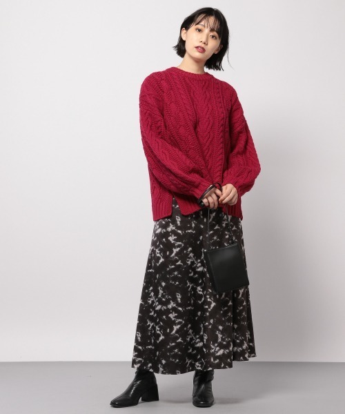 PAGEBOY（ページボーイ）の「ケーブルクルーネックプルオーバー 【ローゲージニット】（ニット/セーター・レディース・ブラック/オフホワイト/モカ/レッド系その他・FREE）」の12枚目の写真