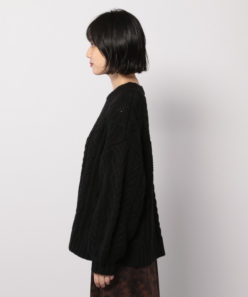 PAGEBOY（ページボーイ）の「ケーブルクルーネックプルオーバー 【ローゲージニット】（ニット/セーター・レディース・ブラック/オフホワイト/モカ/レッド系その他・FREE）」の9枚目の写真