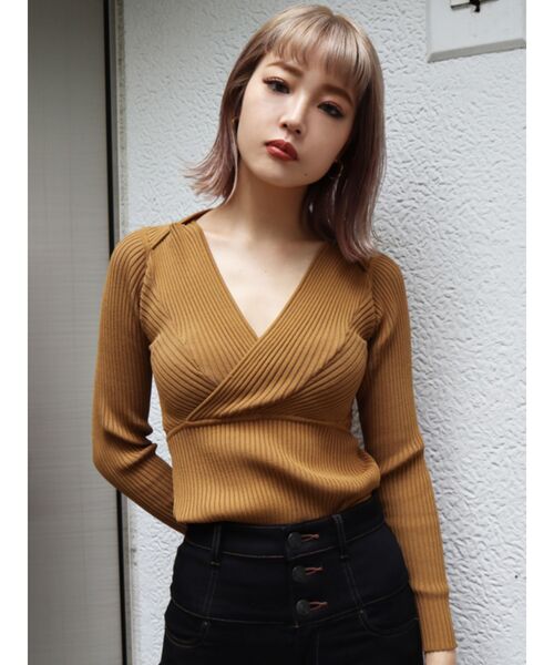 EMODA(エモダ)の「スウィッチングタイトニット(ニット/セーター・レディース・ブラック/パープル/ブラウン/マスタード・FREE)」の11枚目の写真