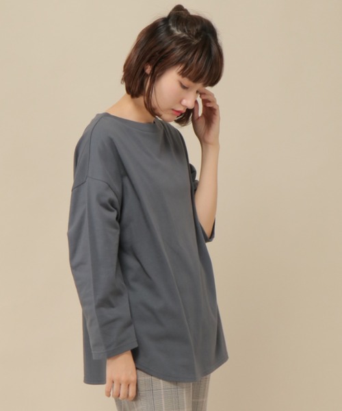 ikka（イッカ）の「制菌加工ボートネックTシャツ（Tシャツ/カットソー・レディース・チャコールグレー/スカイブルー/オフホワイト・M/L）」の20枚目の写真