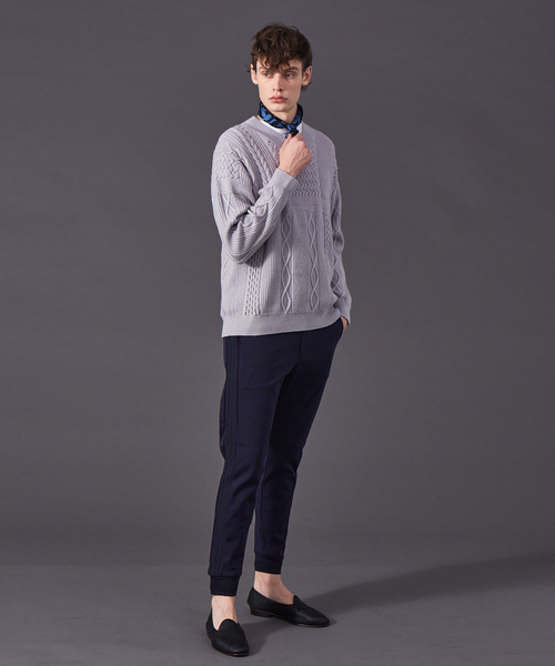 5351 POUR LES HOMMES(ゴーサンゴーイチプールオム)の「【20AW】ストレッチ ダンボールニット ジョガーパンツ(その他パンツ・メンズ・ブラック/ネイビー・44/46/48/50)」の9枚目の写真