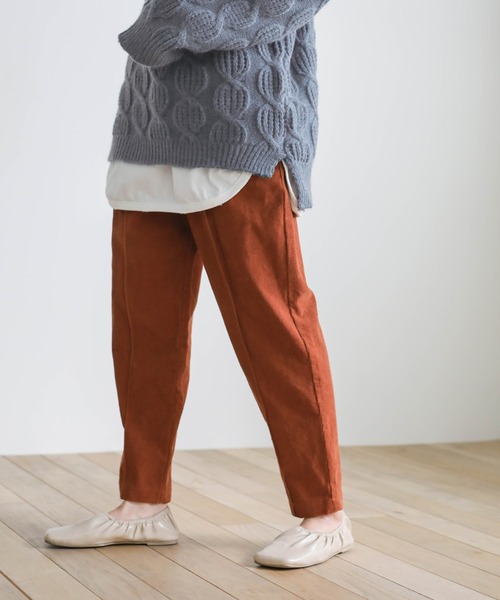 select MOCA（セレクトモカ）の「センターラインコーデュロイテーパードパンツ（スラックス・レディース・ブラウン/マスタード/テラコッタ・FREE）」の14枚目の写真