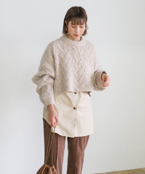select MOCA（セレクトモカ）の「センターラインコーデュロイテーパードパンツ（スラックス・レディース・ブラウン/マスタード/テラコッタ・FREE）」の13枚目の写真