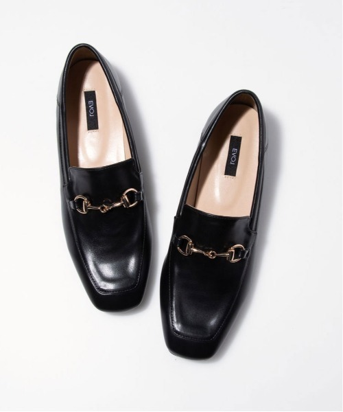 EVOL（イーボル）の「【EVOL】ソフトスクエアビットローファーIQ9498（ローファー・レディース・ブラック/シルバー/アイボリー/ブラック系その他・22.5cm/23.5cm/24.5cm/23.0cm/24.0cm/25.0cm）」の3枚目の写真