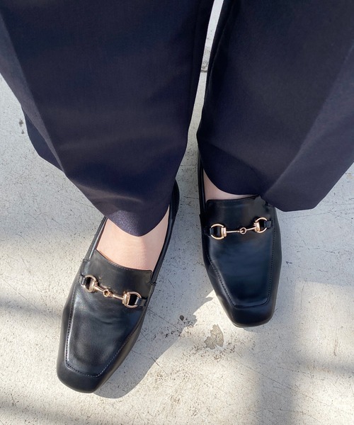 EVOL（イーボル）の「【EVOL】ソフトスクエアビットローファーIQ9498（ローファー・レディース・ブラック/シルバー/アイボリー/ブラック系その他・22.5cm/23.5cm/24.5cm/23.0cm/24.0cm/25.0cm）」の7枚目の写真