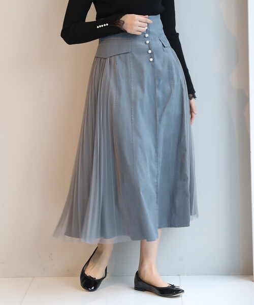 セール Web 一部店舗限定 Supreme La La バックチュールプリーツスカート スカート Supreme La La シュープリームララ のファッション通販 Zozotown