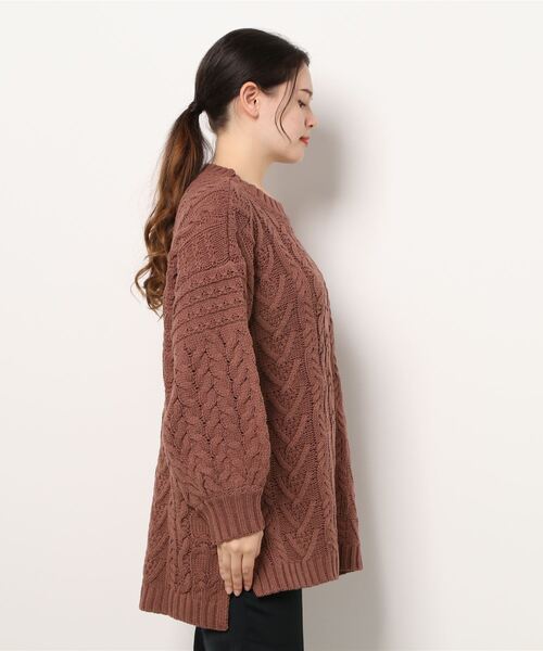 rps（アールピーエス）の「アクリル柄編みニットチュニック（ニット/セーター・レディース・ピンク/ブルー/グレイッシュベージュ・M）」の7枚目の写真