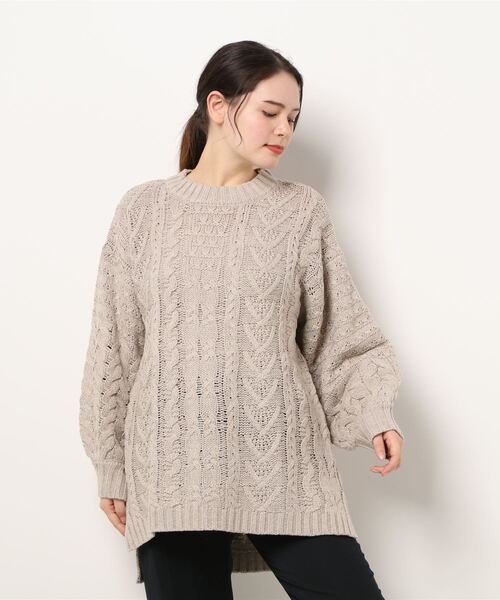 rps（アールピーエス）の「アクリル柄編みニットチュニック（ニット/セーター・レディース・ピンク/ブルー/グレイッシュベージュ・M）」の9枚目の写真