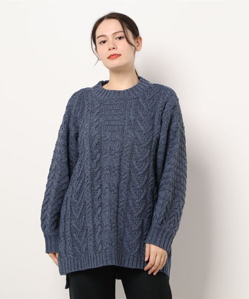 rps（アールピーエス）の「アクリル柄編みニットチュニック（ニット/セーター・レディース・ピンク/ブルー/グレイッシュベージュ・M）」の18枚目の写真