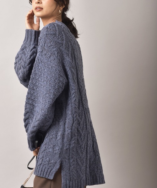 rps（アールピーエス）の「アクリル柄編みニットチュニック（ニット/セーター・レディース・ピンク/ブルー/グレイッシュベージュ・M）」の8枚目の写真