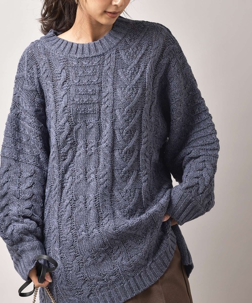 rps（アールピーエス）の「アクリル柄編みニットチュニック（ニット/セーター・レディース・ピンク/ブルー/グレイッシュベージュ・M）」の14枚目の写真