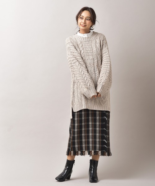 rps（アールピーエス）の「アクリル柄編みニットチュニック（ニット/セーター・レディース・ピンク/ブルー/グレイッシュベージュ・M）」の17枚目の写真