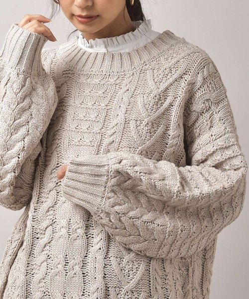 rps（アールピーエス）の「アクリル柄編みニットチュニック（ニット/セーター・レディース・ピンク/ブルー/グレイッシュベージュ・M）」の16枚目の写真