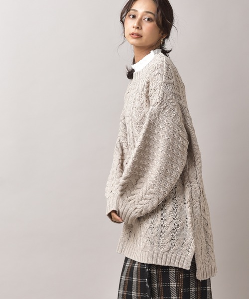 rps（アールピーエス）の「アクリル柄編みニットチュニック（ニット/セーター・レディース・ピンク/ブルー/グレイッシュベージュ・M）」の11枚目の写真