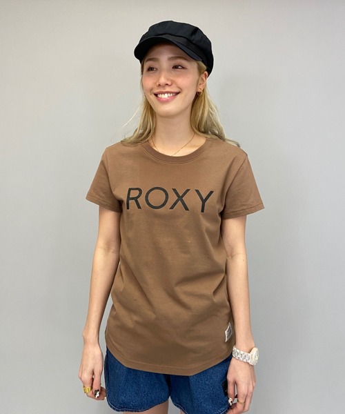 ROXY(ロキシー)の「ROXY/ロキシー ロゴ無地Tシャツ RST211071(Tシャツ/カットソー・レディース・ブラック/ブラウン/ホワイト・S/L/M)」の3枚目の写真